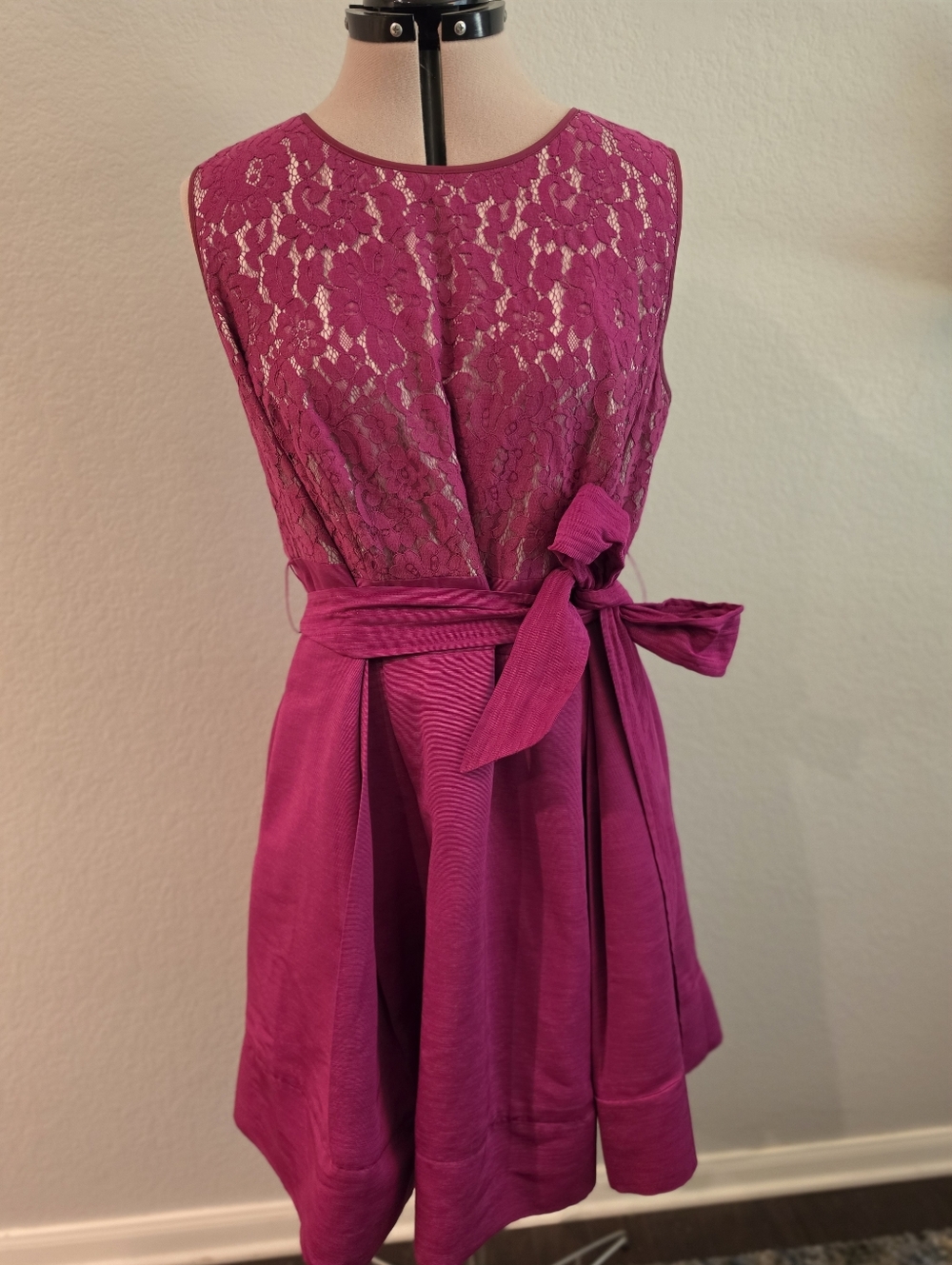 ELIZA J Rhubarb A Line Floral Lace Bodice Zip Back Dress sz 16W
